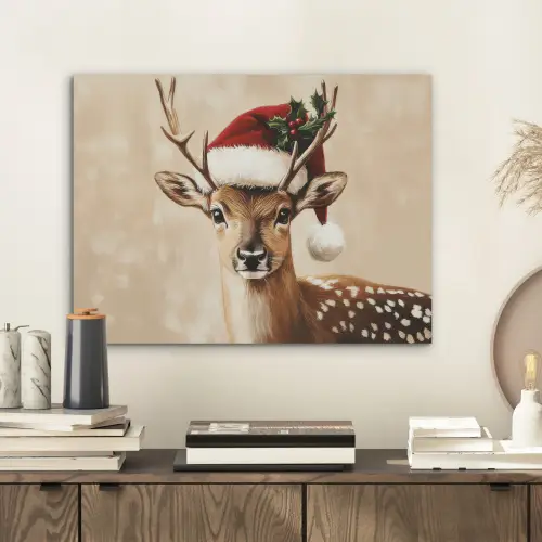 Kerst - Hert - Gewei - Rood PET vilt klein -sfeer1