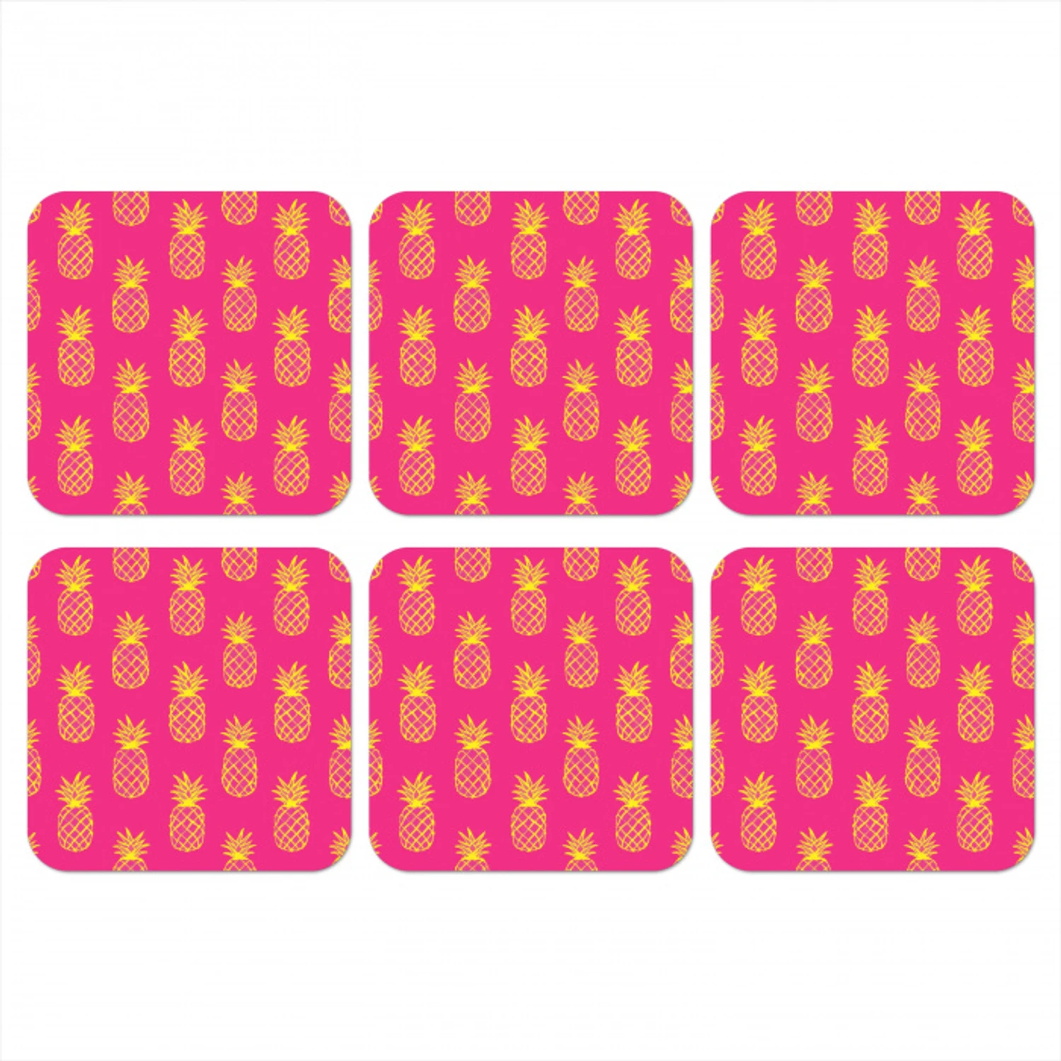 Ananas - Trendy - Roze onderzetter kurk middel 366 -3d