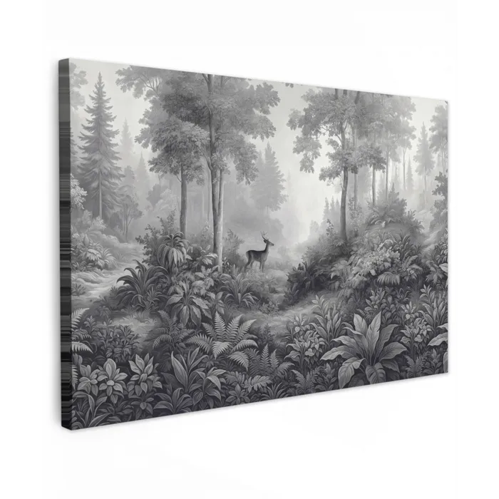 Bos - Hert - Zwart - Wit canvas 2cm klein -z3d