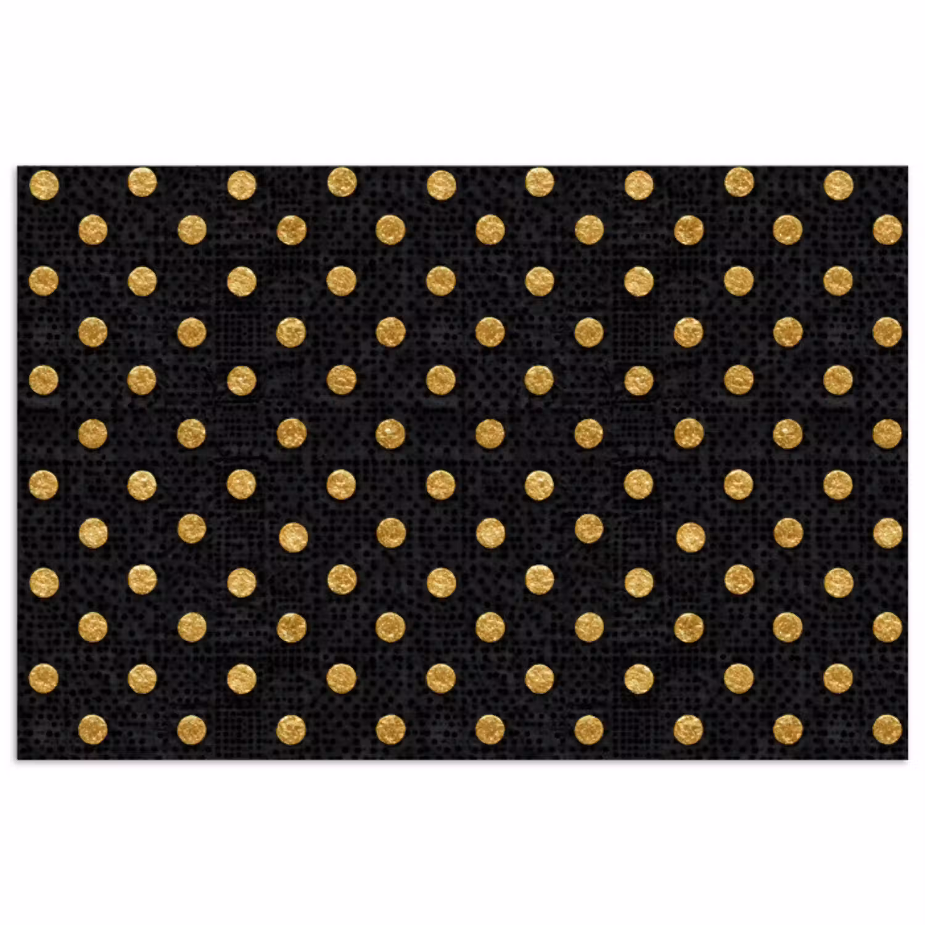 Polka Dot - Stippen - Goud - Zwart poster papier klein 62 -3d