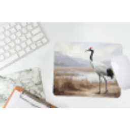Kraanvogel - Natuur - Realistisch muismat rubber klein -witbureau