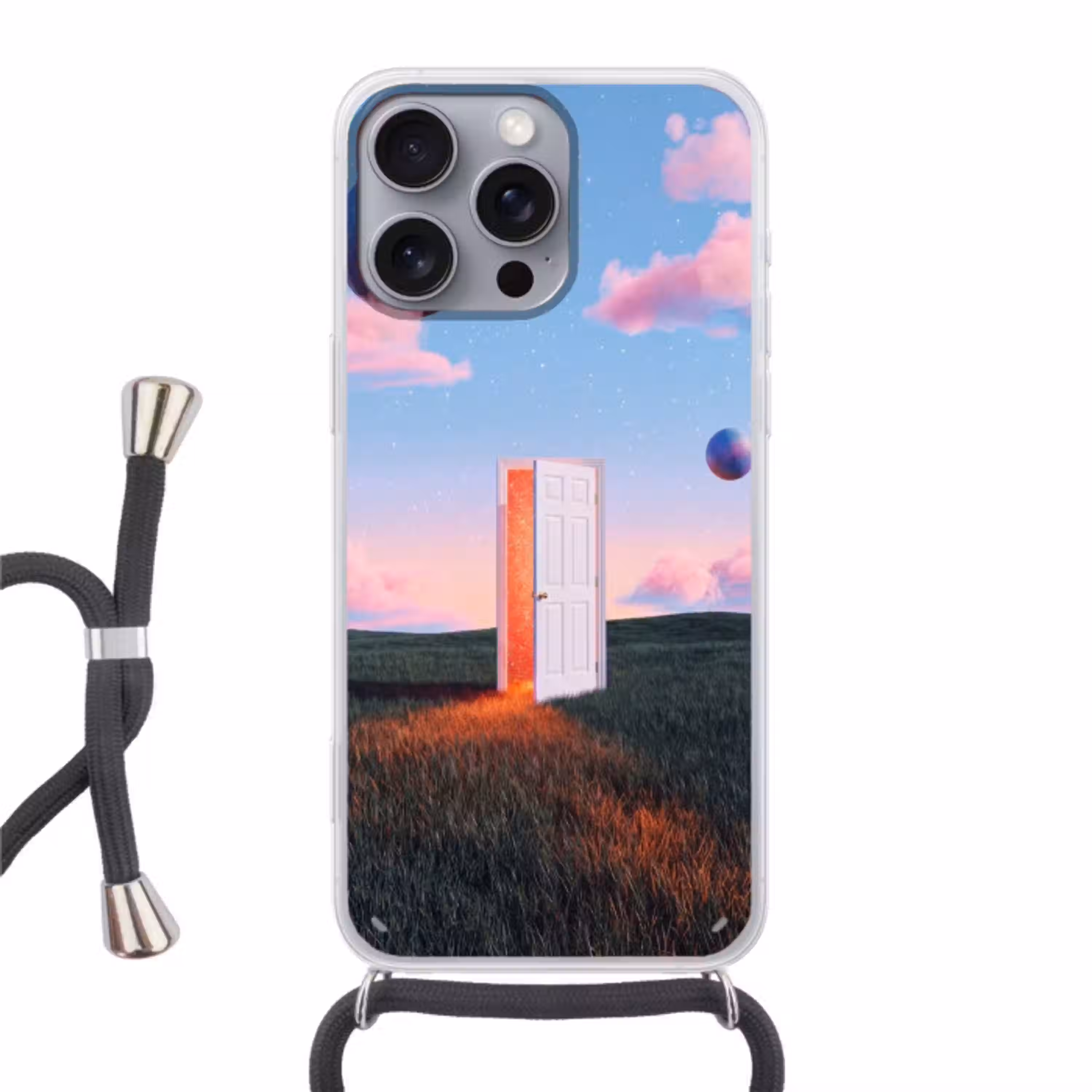 Deur - Fantasie - Ruimte Hoesje iPhone 16 Pro Max met koord klein -3d