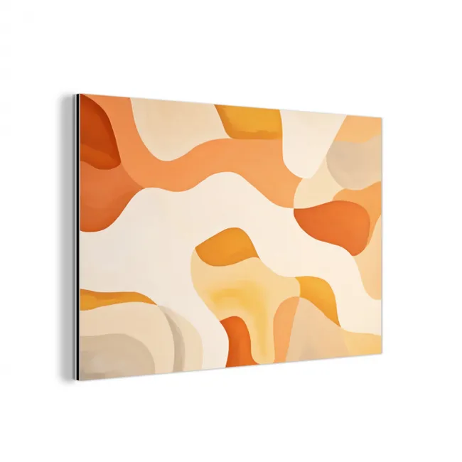 Oranje - Abstract - Kunst aluminium wit klein -3d
