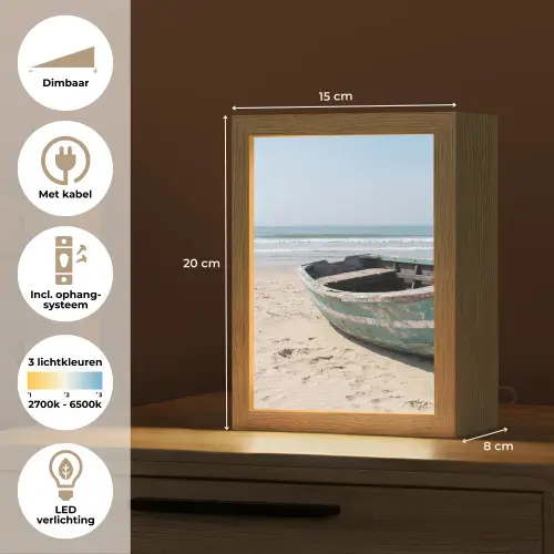 Boot - Zandstrand - Zee Light Box met kabel (Tafellamp) klein -USP_NL