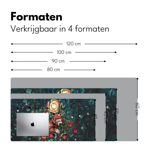 Vos - Mozaïek - Bos - Maan Muismat XXL klein -sfeer5