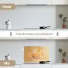 Peach - Eten - Taart - Oranje keuken achterwand spatscherm klein -voor_na_NL