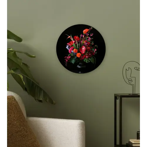 Bloemen - Boeket - Sierlijk Wandcirkel plexiglas klein -sfeer3