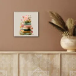 Boeken - Stapel - Bloemen - Kleurrijk aluminium wit klein -sfeer4