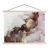Rood - Marmer - Goud textielposter latten blank klein -3d