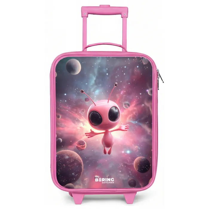 Roze Alien in Sterrennevel Kinderkoffer - Roze klein -zz3dotto