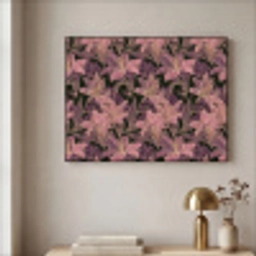 Lelies - Patroon - Paars - Goud Textielframe zwart klein 947 -sfeer2