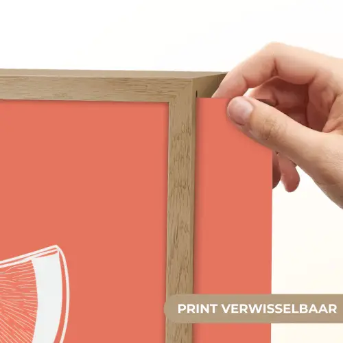 Watermeloen - Lijnen - Koraalrood Light Box met batterij (Wandlamp) middel -USP_websiteprintNL