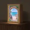 Doorkijk - Poort - Zee - Strand - Rotsen Light Box met kabel (Tafellamp) klein -z3d_website