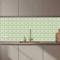 Patroon - Bloemenvorm - Groen keuken achterwand 2 middel 871 zz_3dshopping