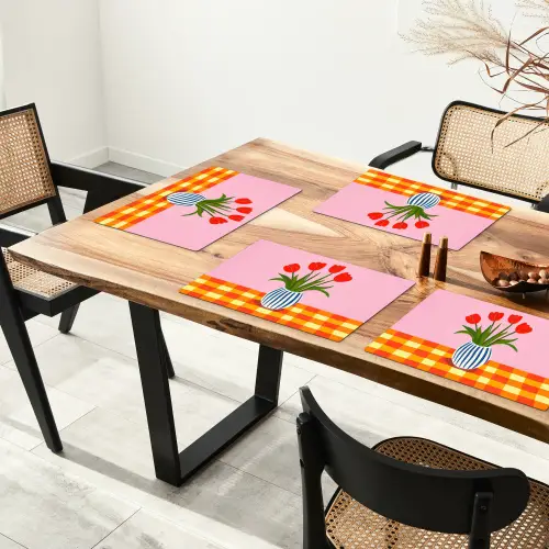 Tulpen - Roze - Vaas Placemat vinyl groot -zzsfeer4_Kitchenyeah-website