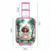 Meisje met donkere krullen in het bos Kinderkoffer - Roze klein -productfoto_formaten