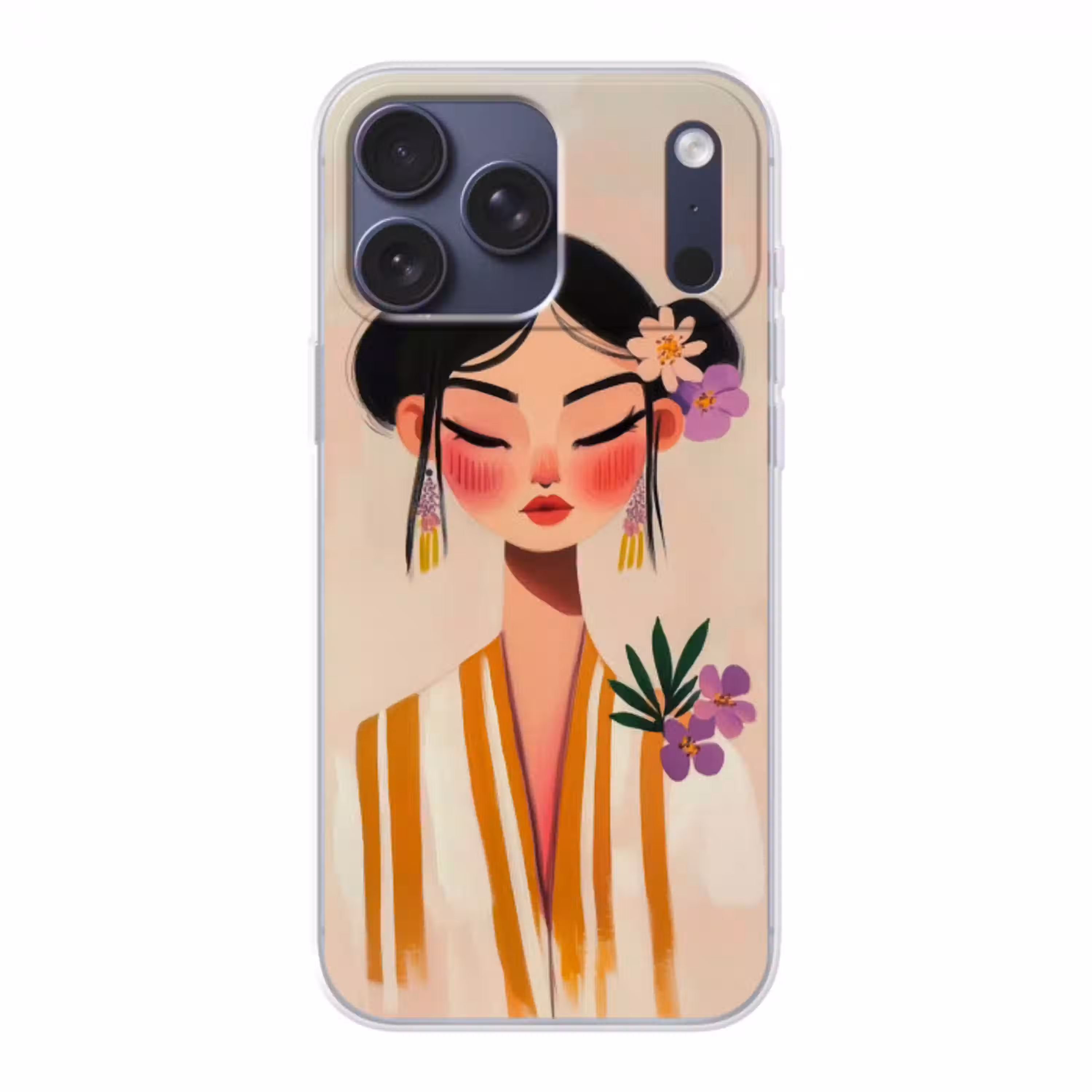 Vrouw - Bloemen - Pastel Telefoonhoesje iPhone 17 Pro Max klein -3d