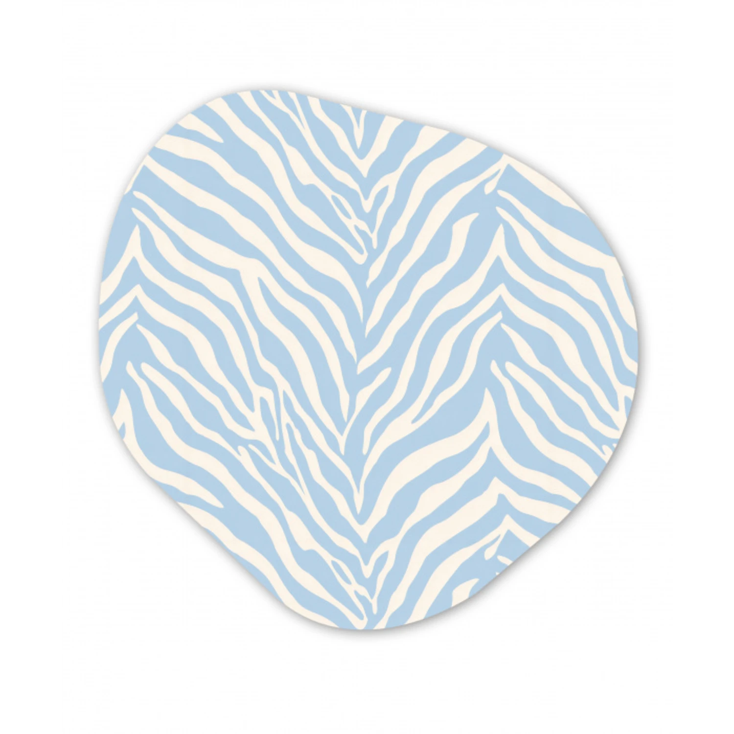 Zebra - Motief - Blauw - Wit Wandcirkel Organisch Aluminium middel 851 -3d