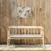 Bloemen - Winter - Wit - Sneeuw - Beige Tuinposter op houten frame 2 cm dik klein -sfeer4