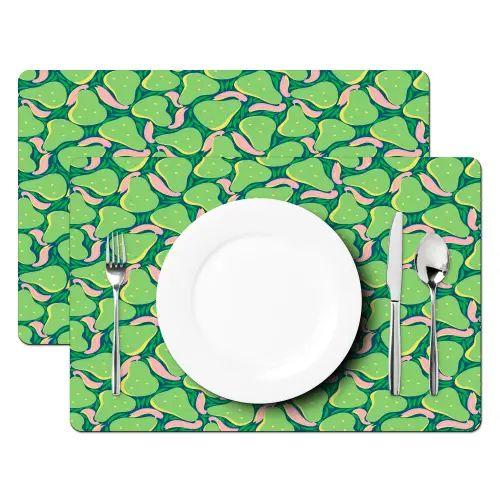 Peren - Groen - Roze Placemat vinyl groot 368 -zzsfeer2_Kitchenyeah-website
