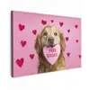 Hond - Kiss- Valentijn - Hartjes Tuinposter op houten frame 2 cm dik klein -3d