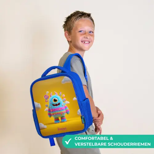 Snoep - Monster - Regenboog Kinderrugzak - Blauw middel -sfeer3_NL