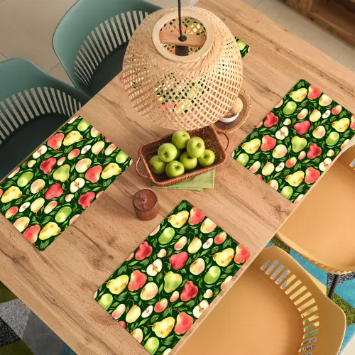 Appels - Peren - Fruit - Groen Placemat vinyl groot 368 -zzsfeer5_Kitchenyeah-website