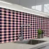 Plaid - Patroon - Roze - Zwart keuken achterwand 2 middel 871 -3d_schuin