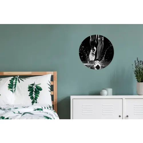 Hardloopschoenen - Rennen - Druppels - Zwart Wandcirkel aluminium klein -slaapkamer
