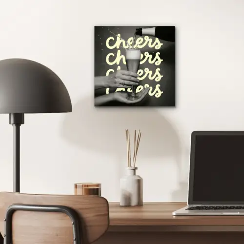 Cheers - Wijn - Zwart - Wit aluminium wit klein -sfeer5