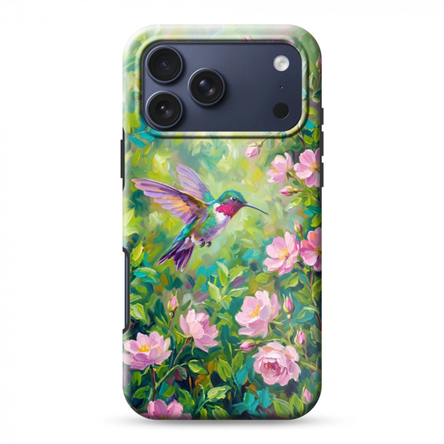Kolibrie - Bloemen - Natuur - Kleurrijk Toughcase MagSafe Apple iPhone 17 Pro Max klein -3d