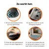 Patroon - Blauw - Lijnen - Zigzag Inductie beschermer vinyl 3mm klein 276 -zzzzzzz-td-werking