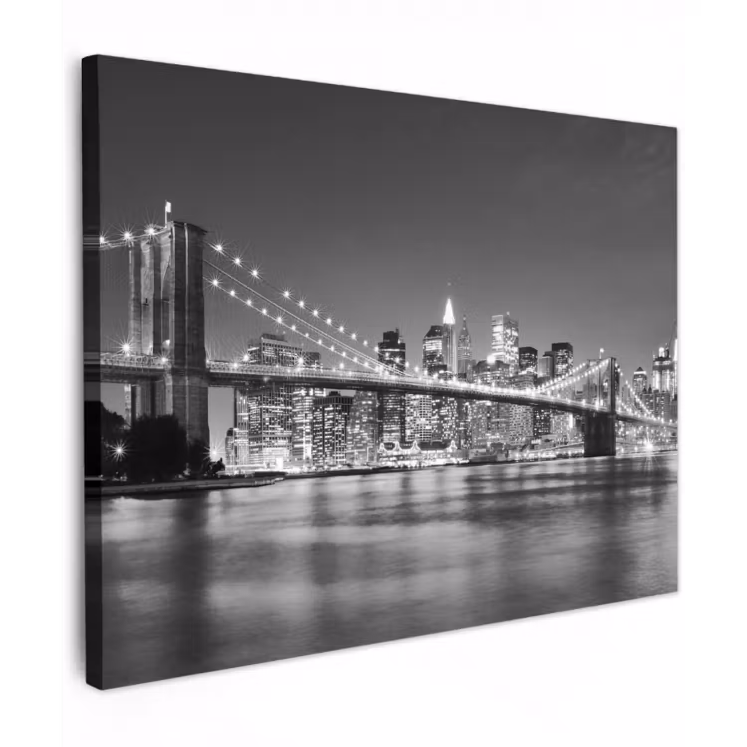 Leinwandbild - New York - Brücke - Brooklyn - Schwarz und weiß - Architektur