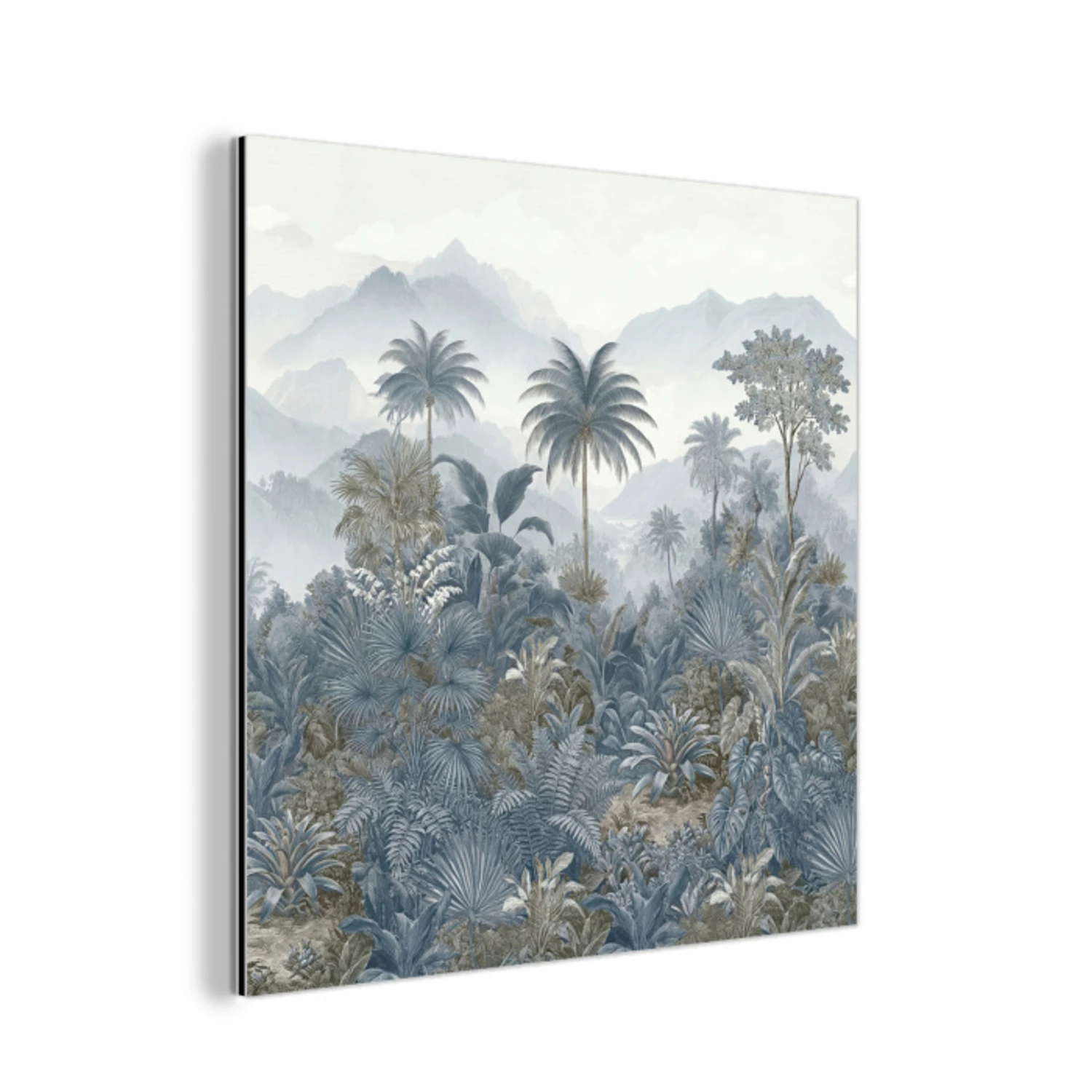 Jungle - Landschap - Blauw aluminium wit klein -3d