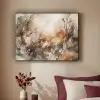 Abstract - Beige - Verf - Kunst - Natuur - Bloemen Textielframe zwart klein -sfeer1