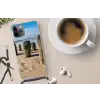 Zand - Strand - Paal - Water - Zomer Hoesje iPhone 12 Pro met koord klein -oordop