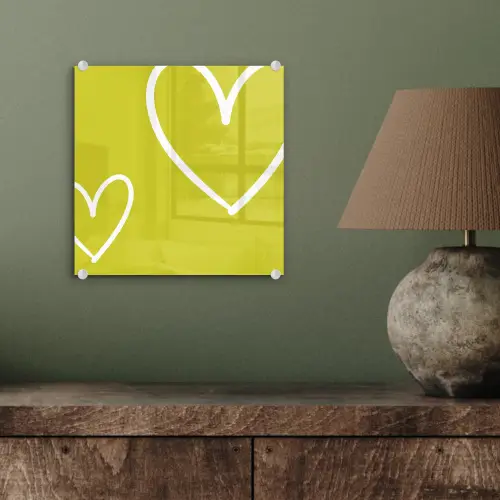Groen - Hartjes - Wit plexiglas 5mm klein -sfeer3