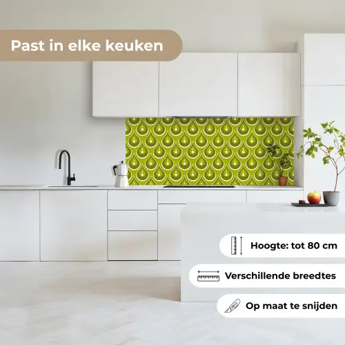 Patronen - Retro - Regen - Druppel - Groen keuken achterwand 2 middel 871 -sfeer4_NL