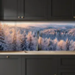 Bos - Bergen - Goud - Winter - Warm keuken achterwand 2 middel -sfeer1