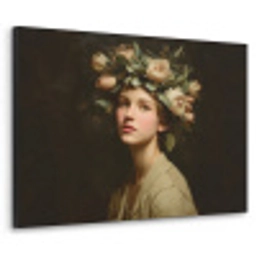Bloemenstilte - Vrouw - Portret Textielframe zwart klein -3d