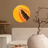 Papaja - Oranje - Topisch Wandcirkel behangsticker klein -sfeer1