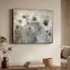 Bloemen - Planten - Grijs - Abstract Textielframe zwart klein -sfeer3