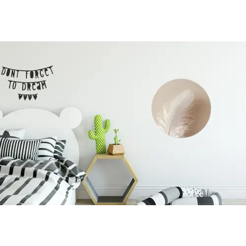 Veer - Minimalistisch - Roze Wandcirkel aluminium klein -kinderkamer