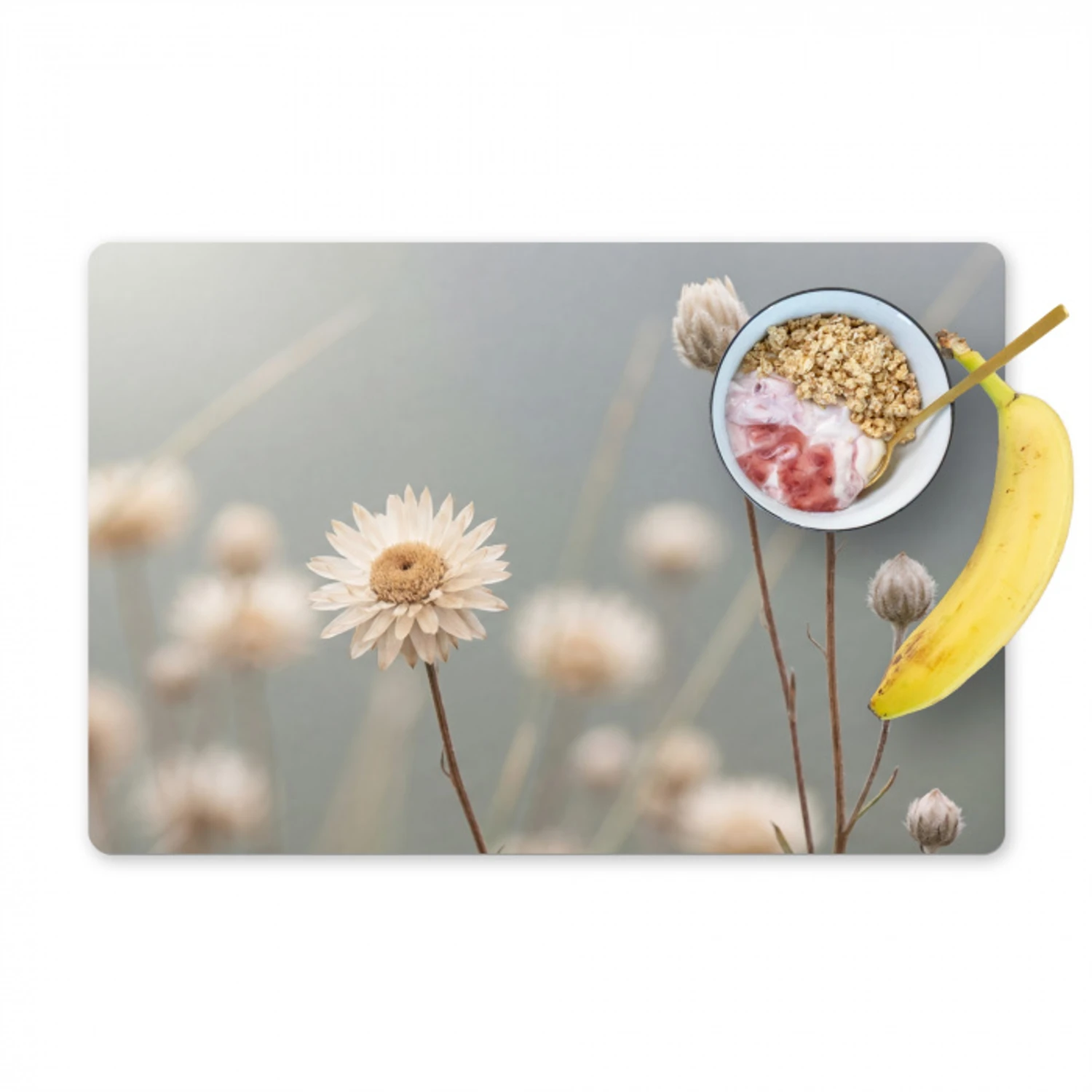 Strobloemen - Wit - Daglicht Placemat vinyl groot -zzzproduct_Kitchenyeah-website