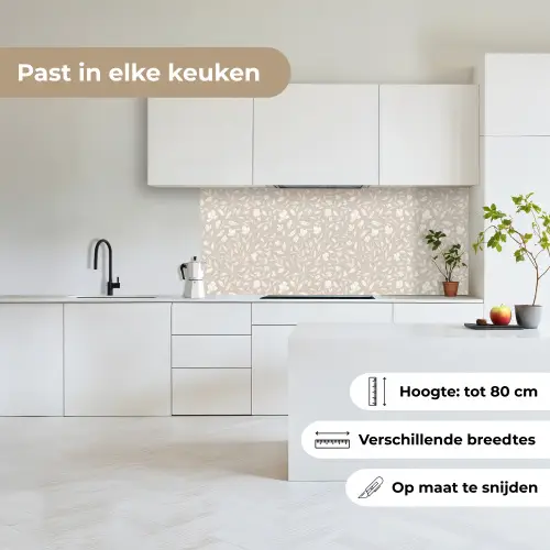 Bloemen - Steel - Blaadjes keuken achterwand 2 middel 871 -sfeer4_NL
