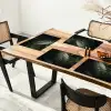 Blad - Groen - Nerven - Regendruppels Placemat vinyl groot -zzsfeer4_Kitchenyeah-website