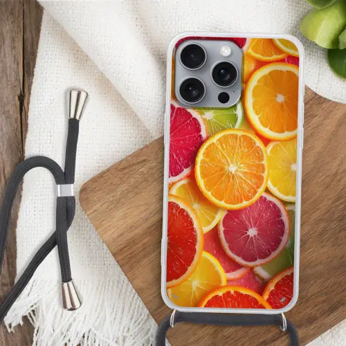 Fruit - Kleurrijk - Close up Hoesje iPhone 16 Pro Max met koord klein -sfeer4