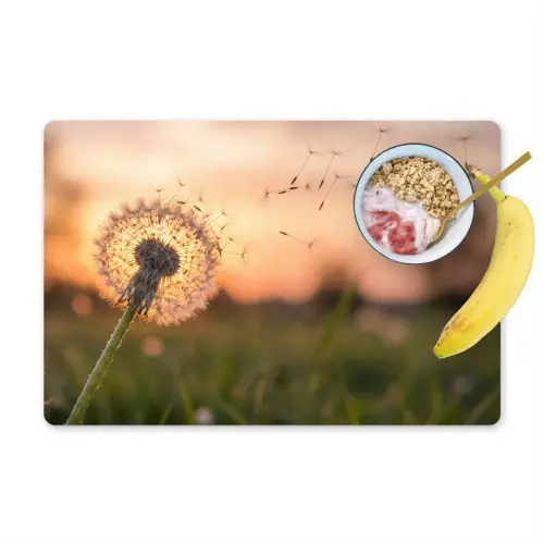 Paardenbloem - Zonsondergang - Veld Placemat vinyl groot -zzzproduct_Kitchenyeah-website