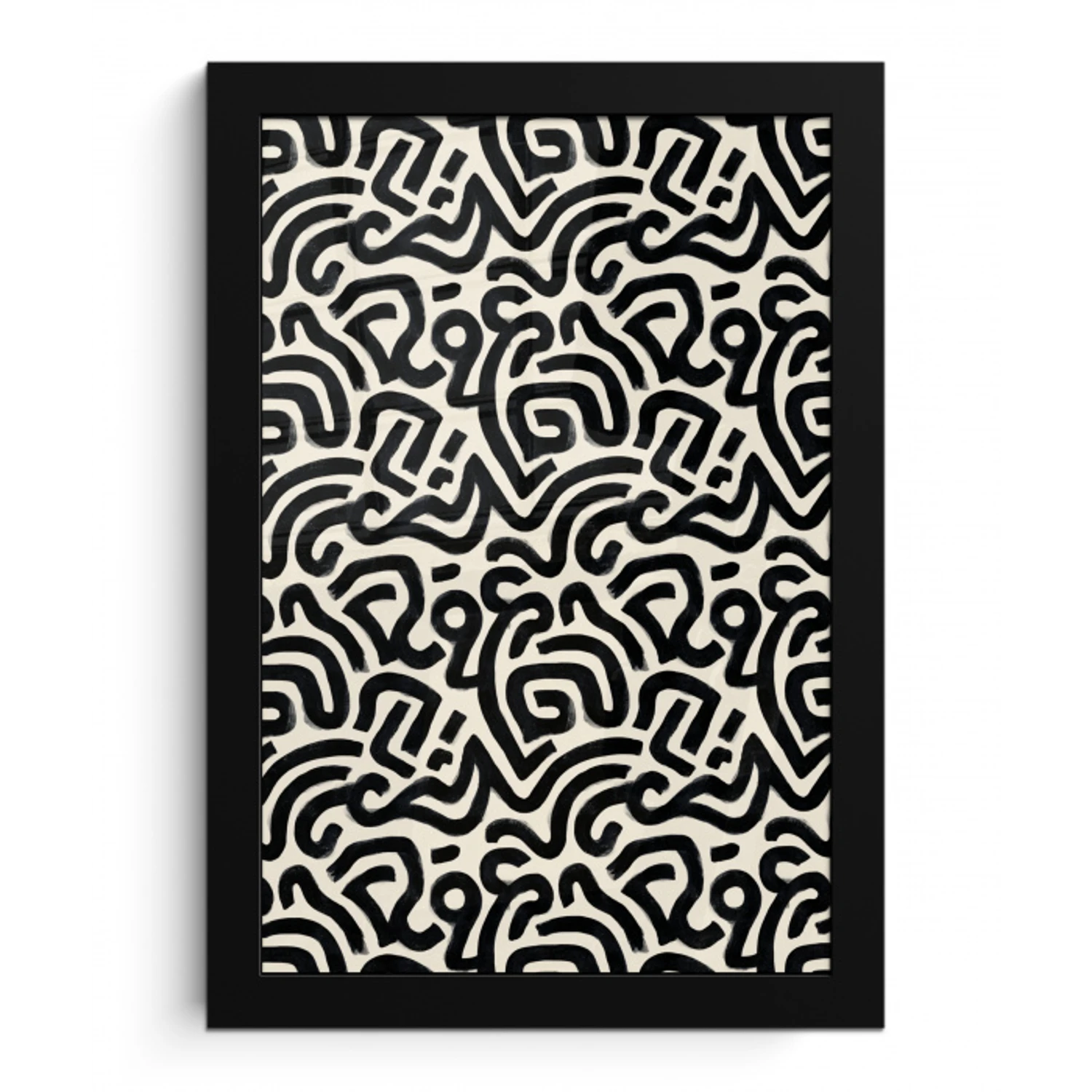 Modern - Abstract - Zwart fotolijst zwart zonder passe partout klein 224 -3d