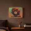 Vrouw - Frambozen - Bladeren Light Box met batterij (Wandlamp) middel -sfeer4